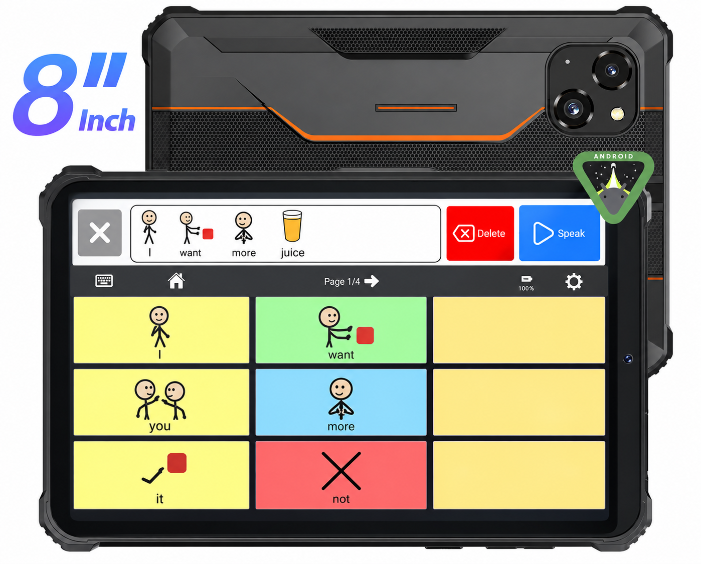 TalkingTiles AAC (8 Inch) with Rugged Case